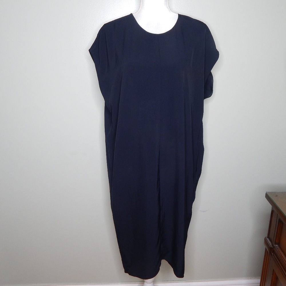 everlane women black Triacetate dress SZ 10